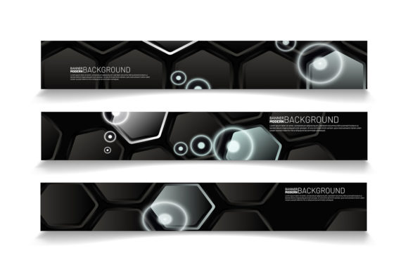 Elevating Visual Identity with Black Hexagon Banners